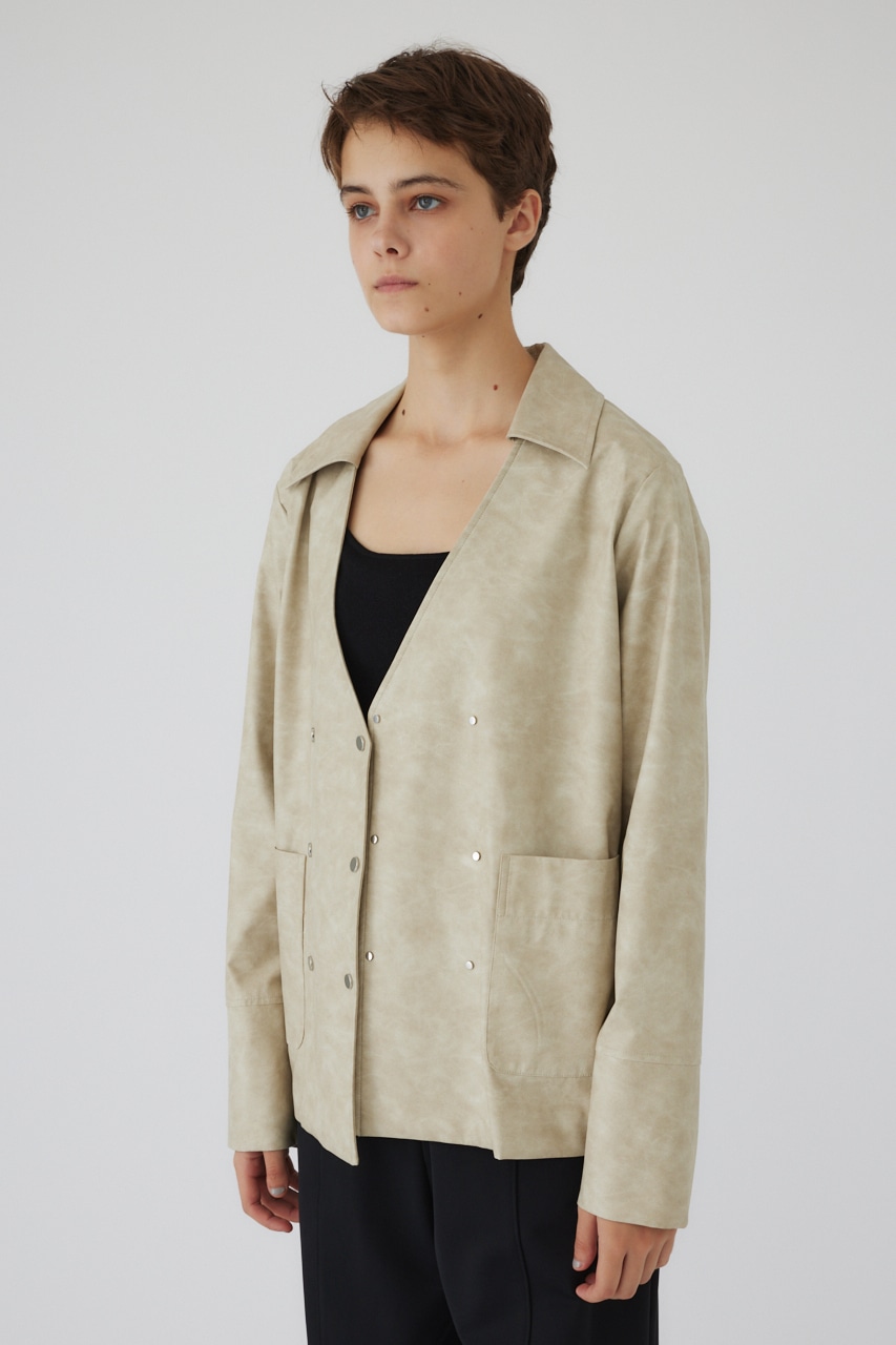 Leather like shirt JK L/BEG FREE