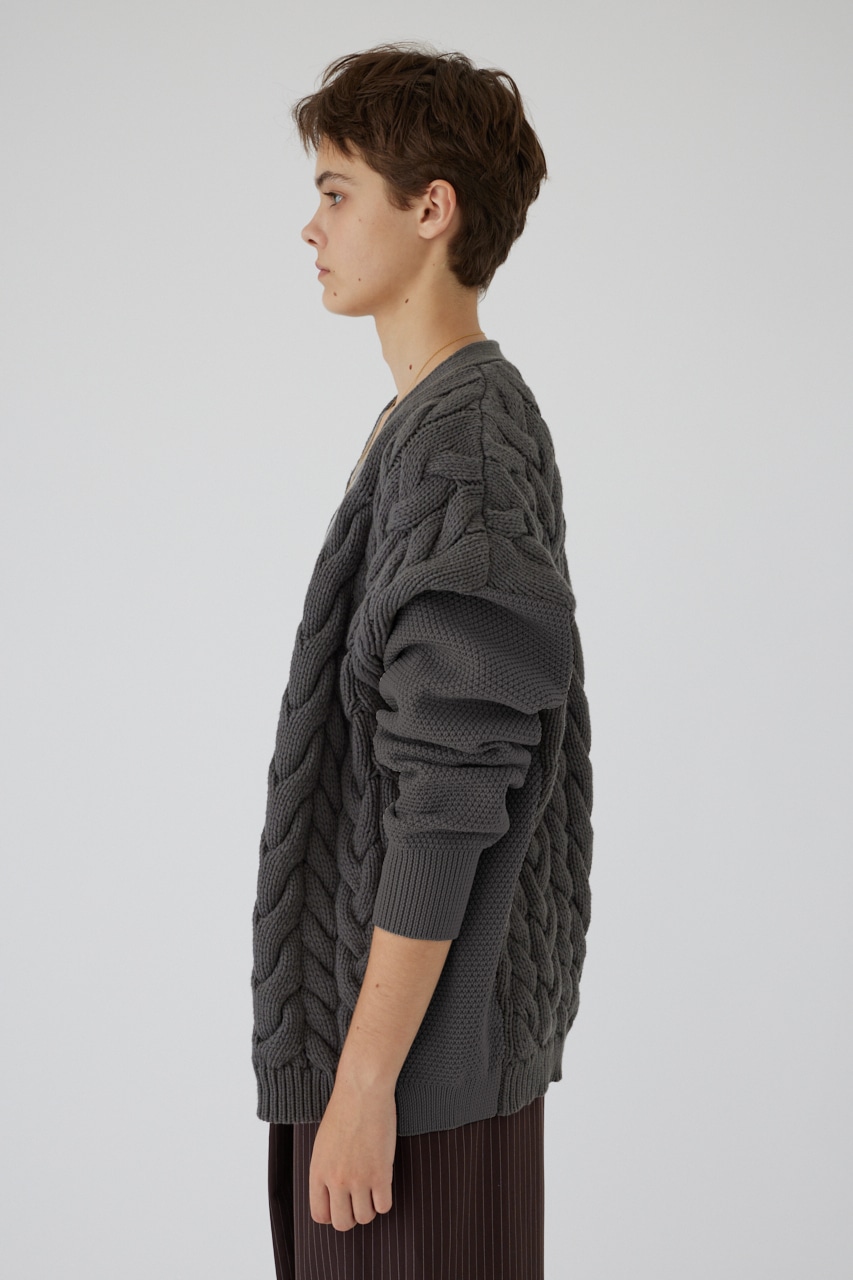 【LIMITED SALE】Pattern combination knit CD GRY FREE