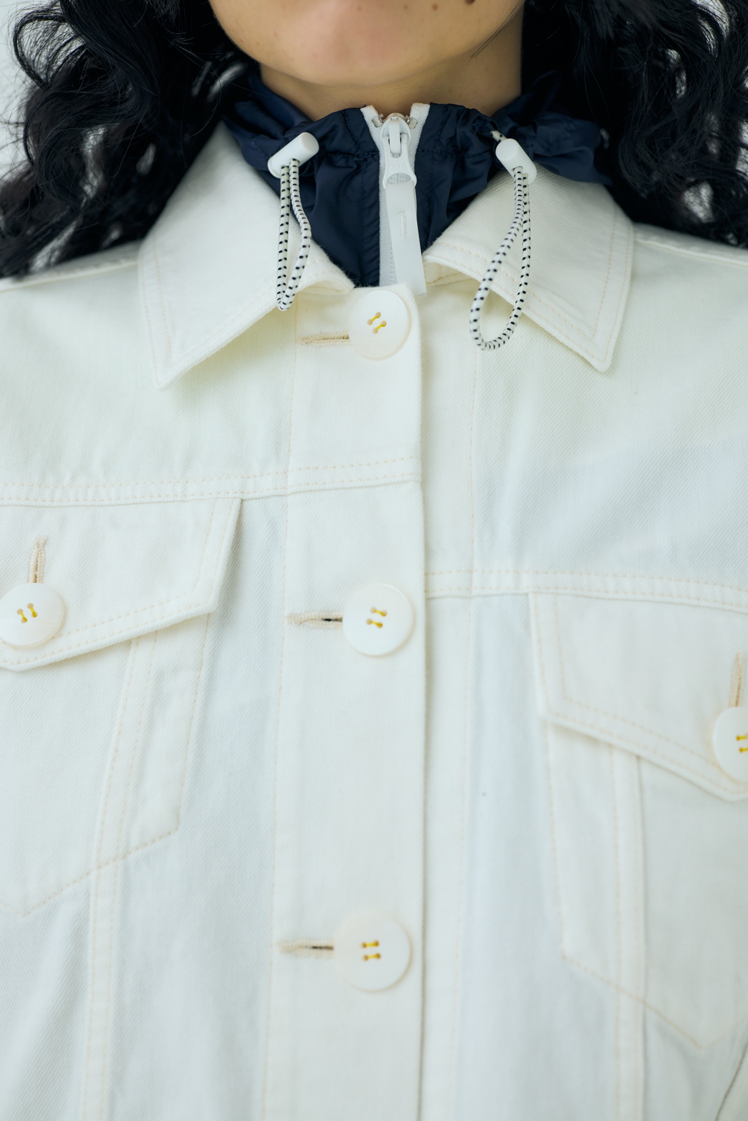 easy care useful white denim jacket｜S｜WHT｜jacket｜någonstans 