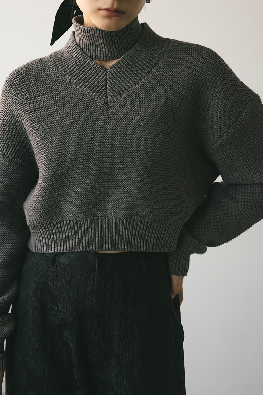 チョーカーネックVニット GRY FREE