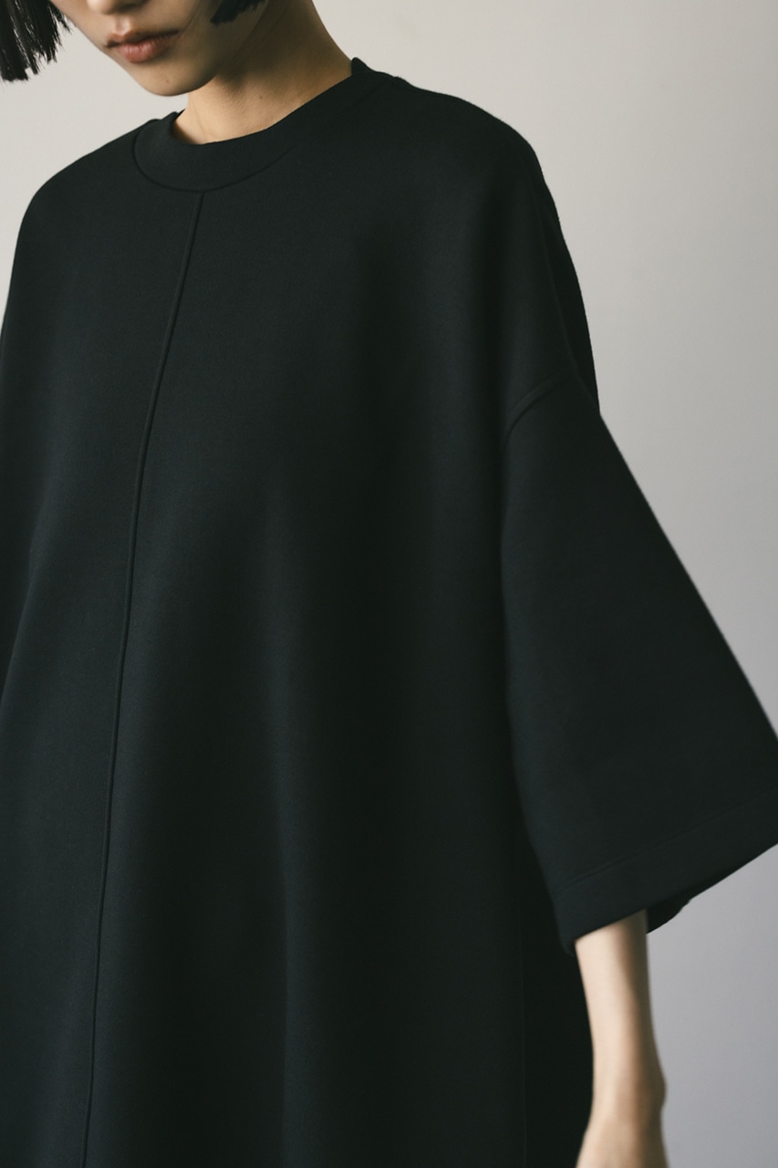 ダンボールスウェットボクシーミニワンピース BLK FREE