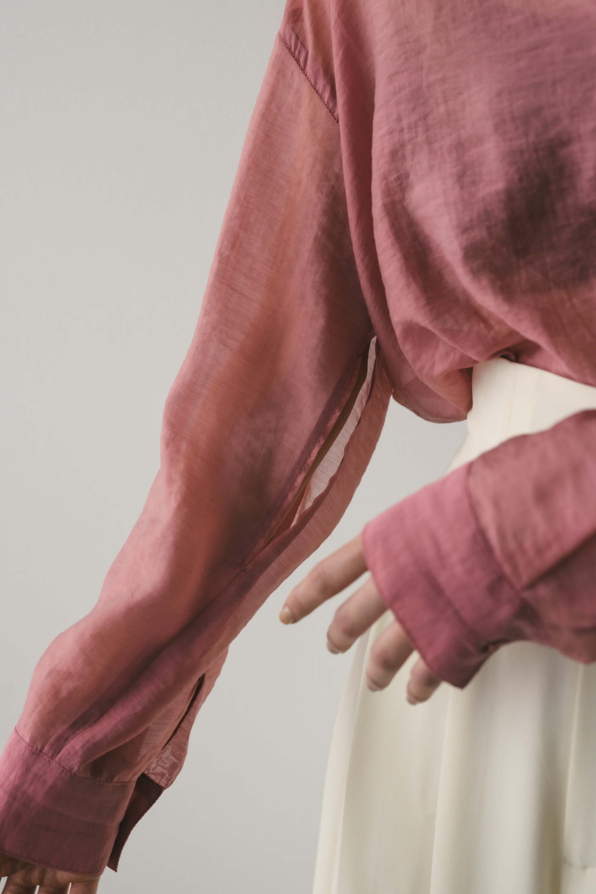 スリットスリーブシアーシャツ PNK FREE