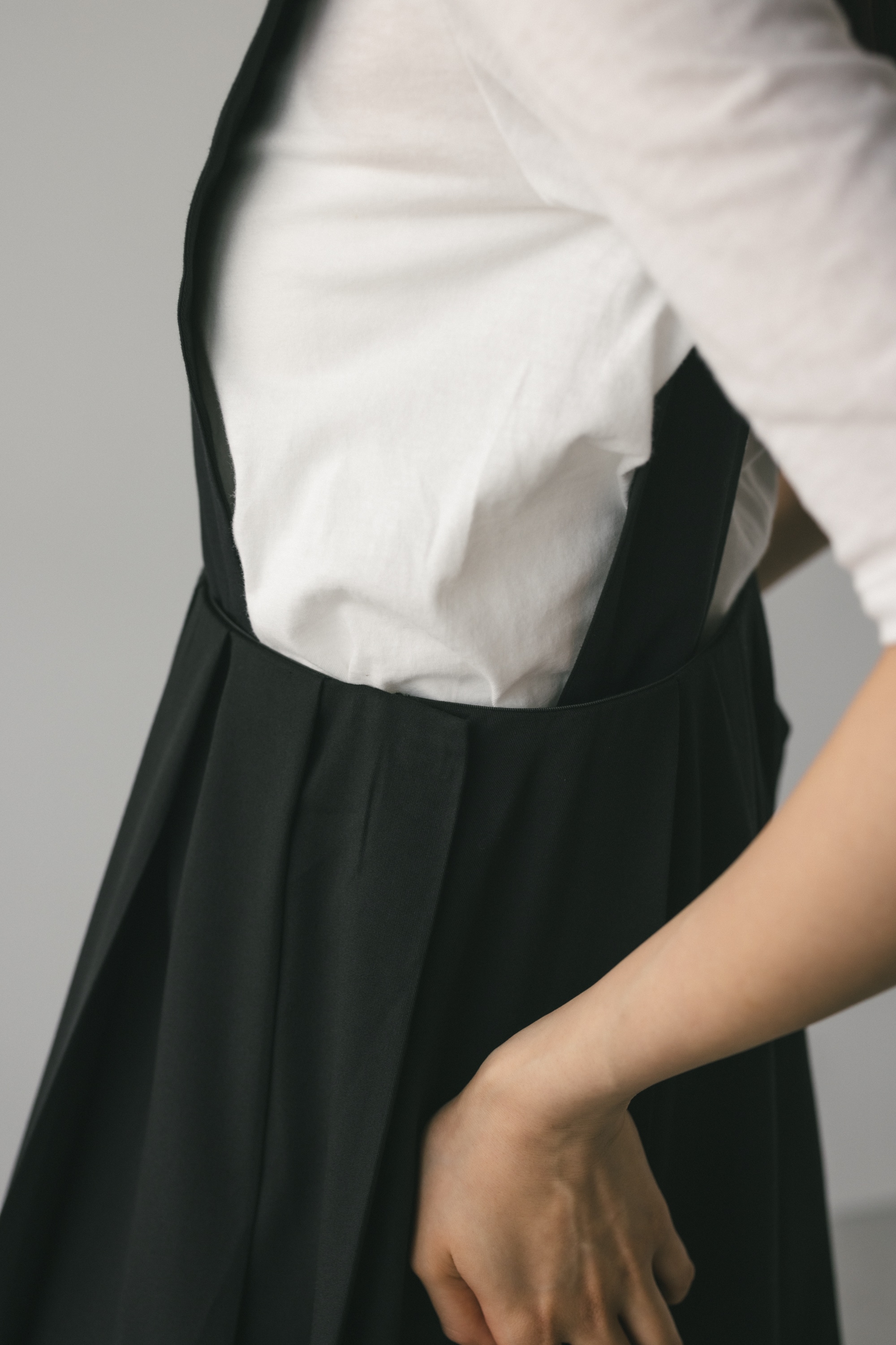 2WAYサイドオープンワイドプリーツスカート BLK M