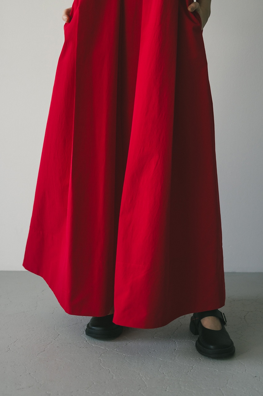 サイドパネルフレアワンピース RED M