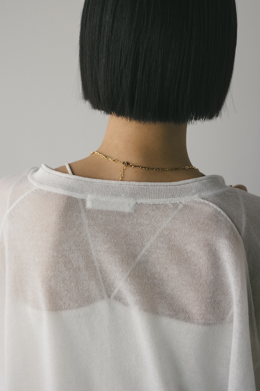 シアーニットカーディガン WHT FREE