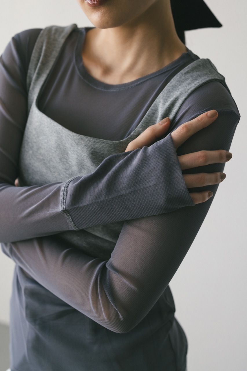 2ピーススクエアビスチェシアートップ GRY FREE