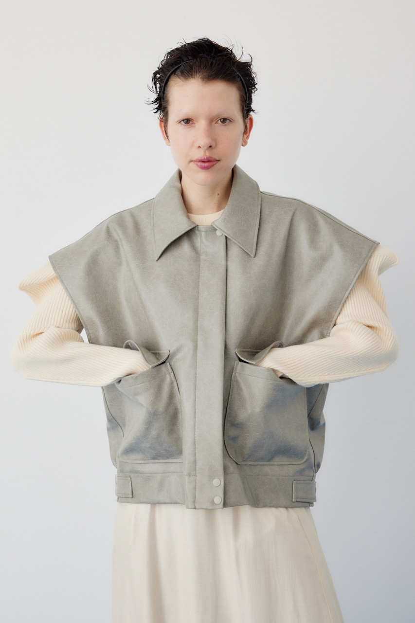 古着 リメイク shirt docking tailored vest 古着 リメイク shirt docking tailored vest