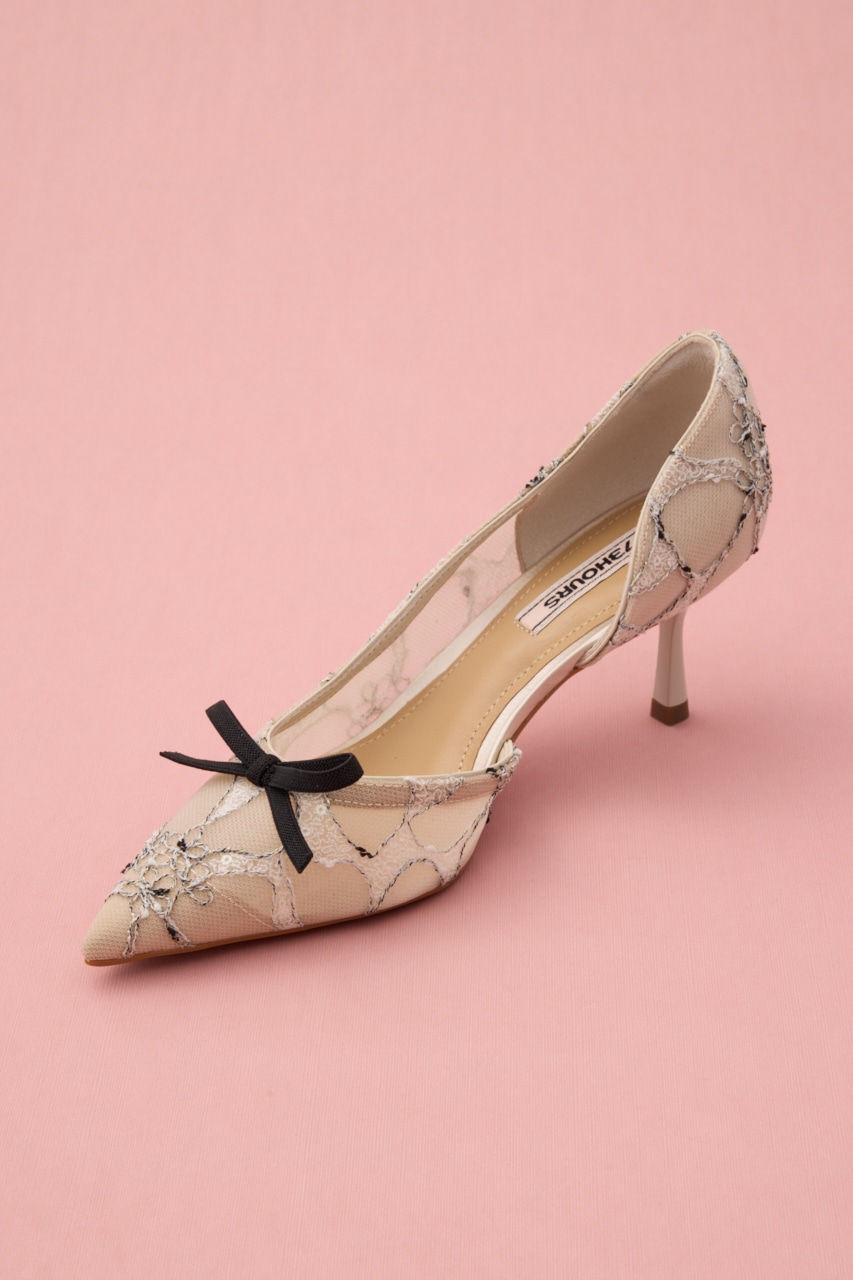 エリスリボンパンプス 柄ECRU 23.5cm