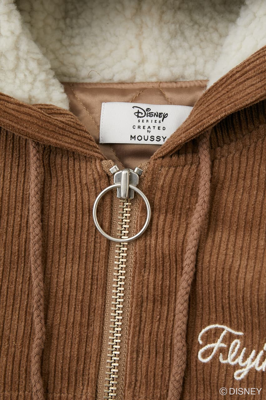 MOUSSY×Disney バルーン コーデュロイパーカー 茶色 ボア