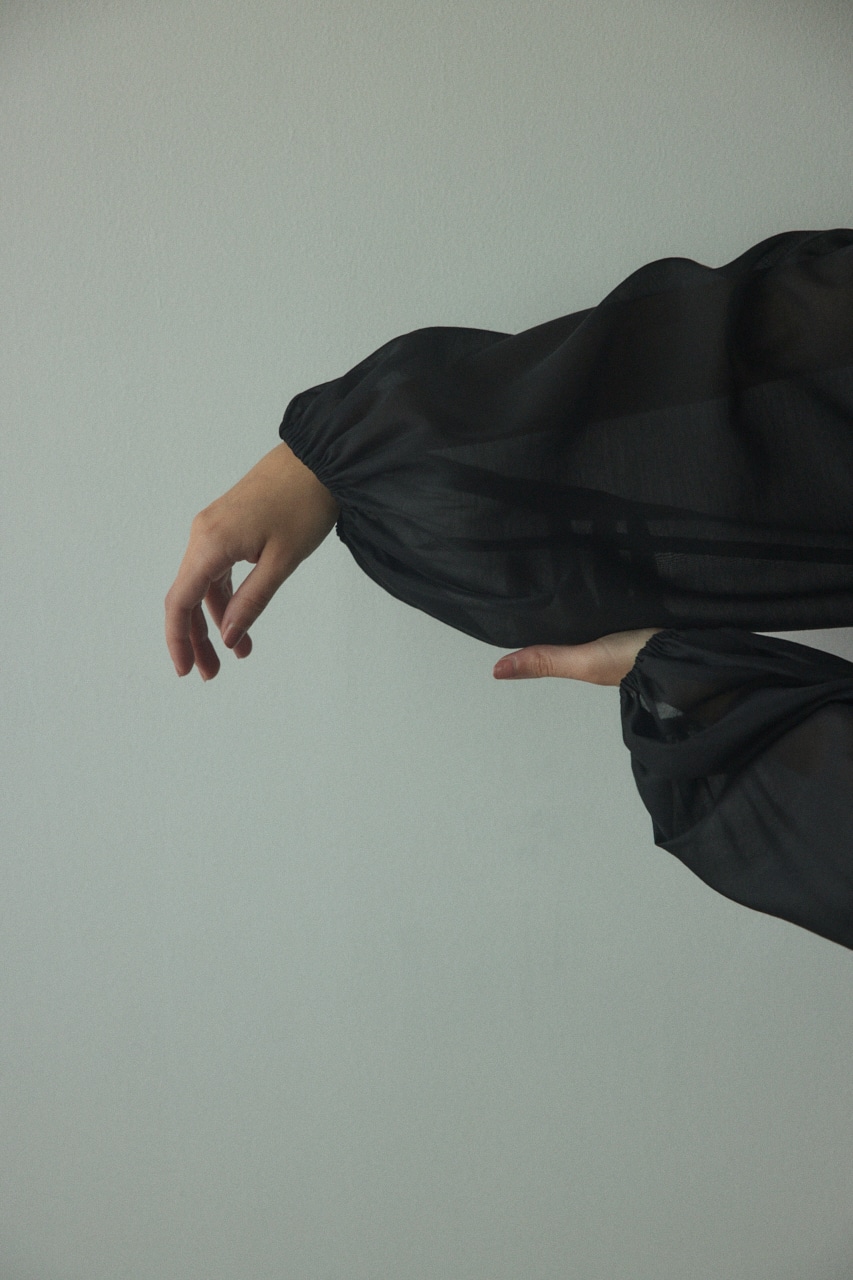 2way balloon blouse BLK FREE