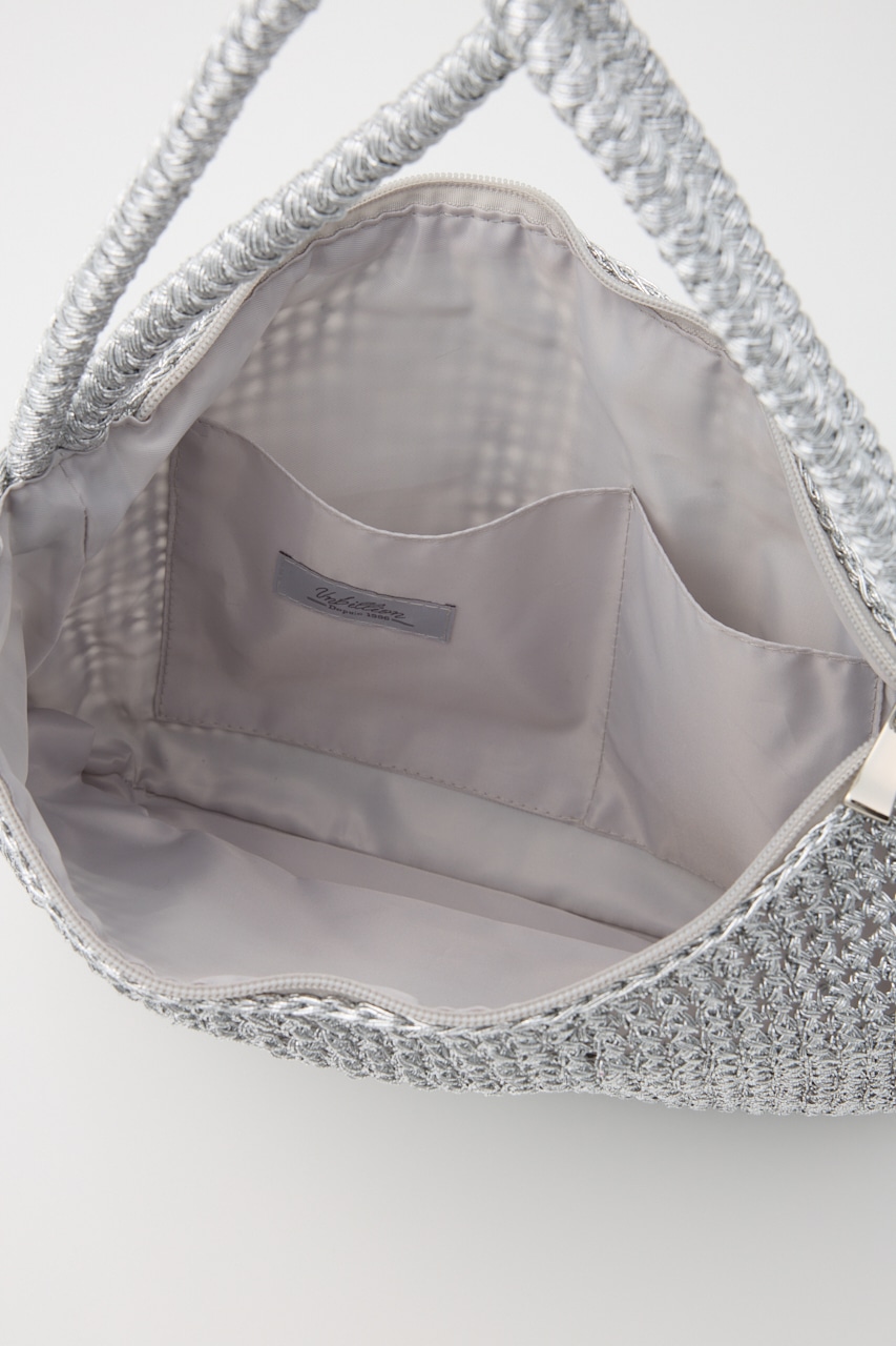 【SHEL'TTER SELECT】2wayハンドルメタリックコード編みバッグ SLV FREE