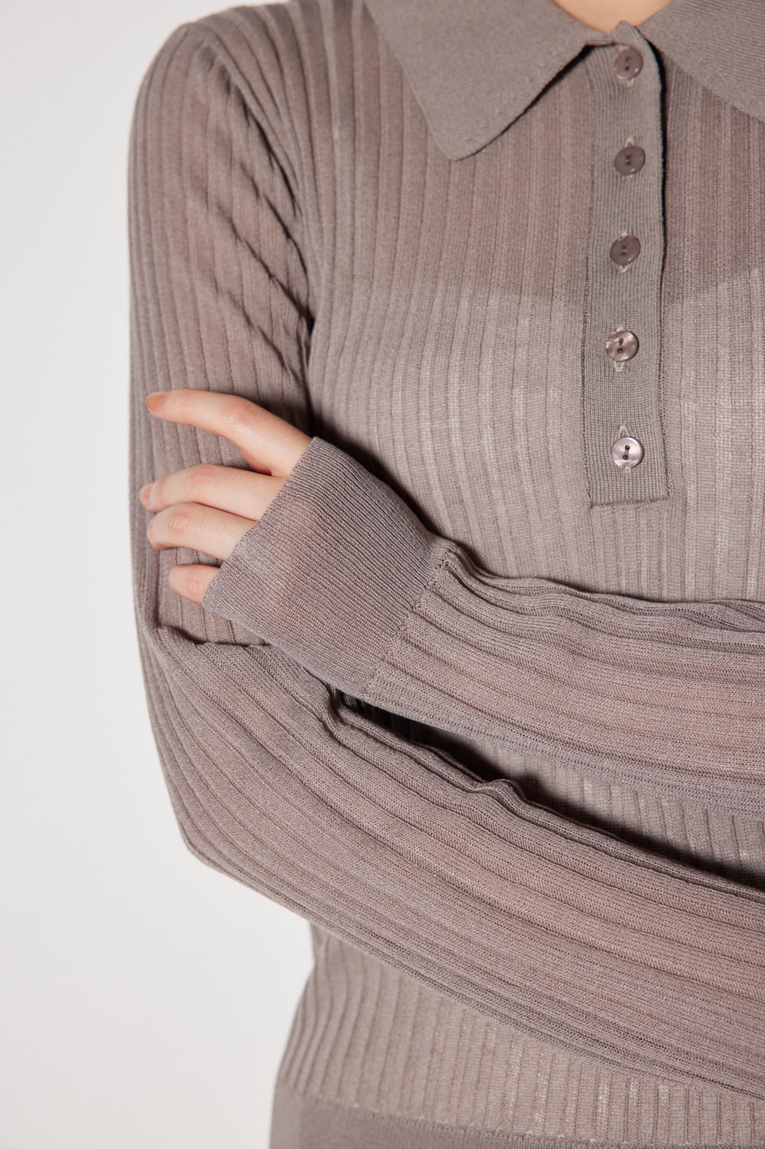 シアーポロニットトップス BRN FREE