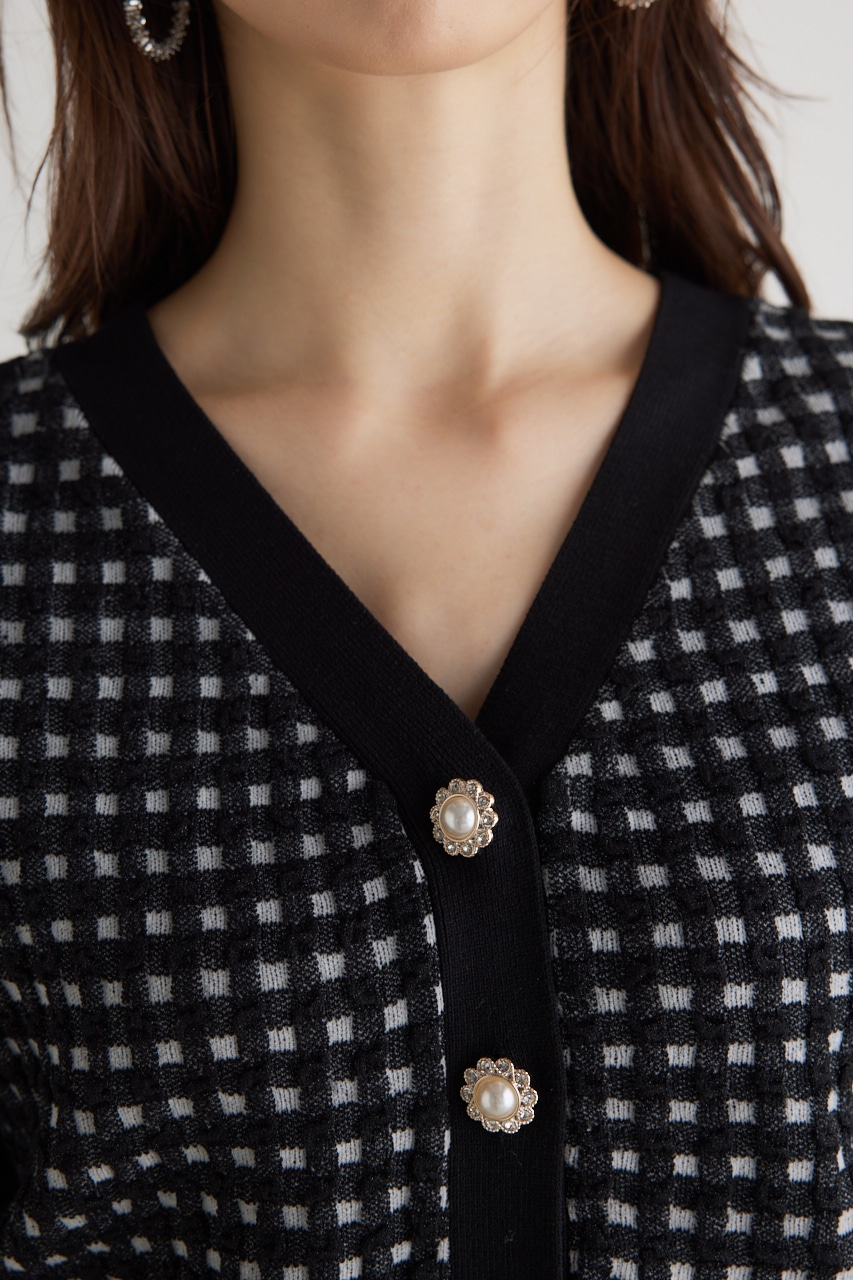 バンピーチェックKnitCD TOP BLK FREE