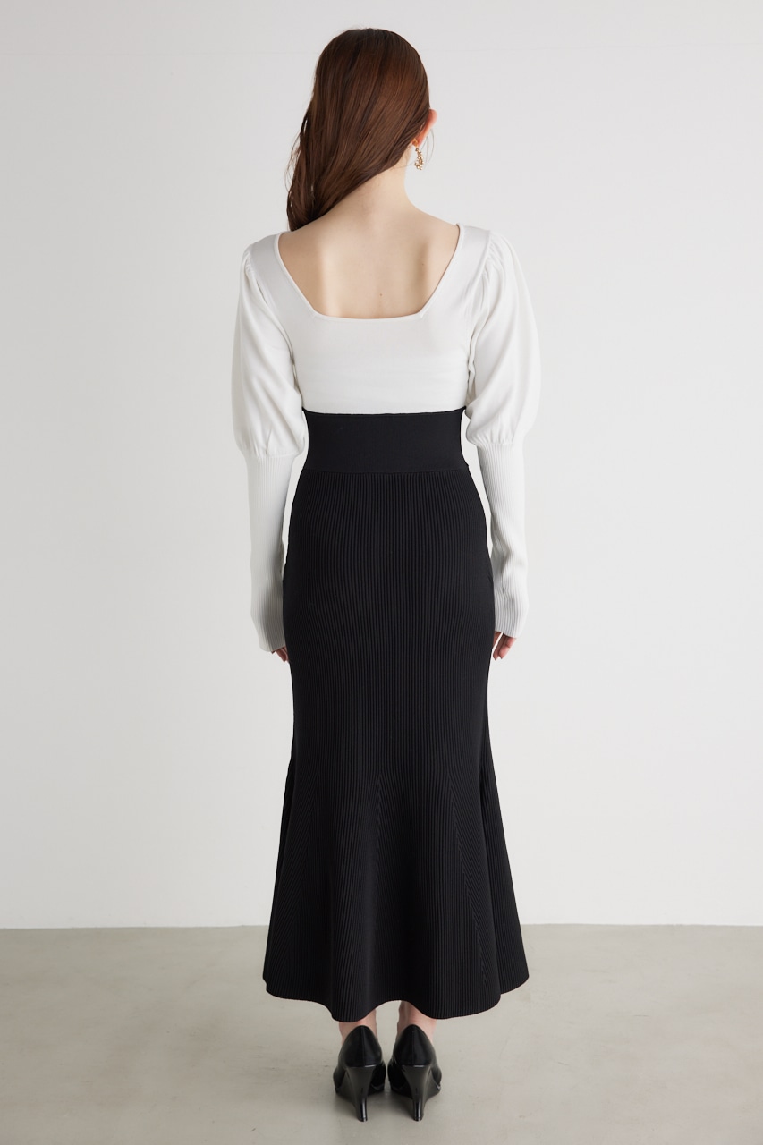 2WAYチェーンマーメイドKnit OP BLK FREE