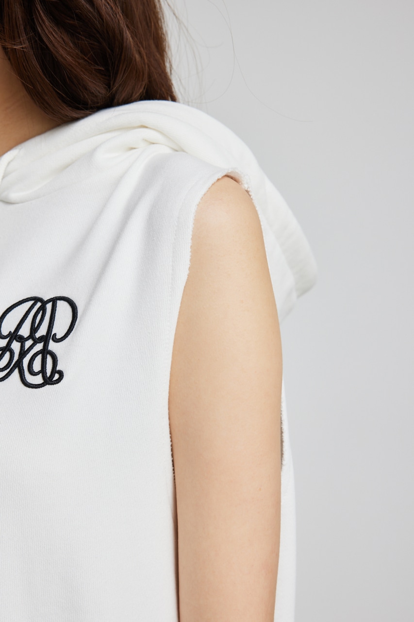 RモチーフスウェットノースリOP WHT FREE