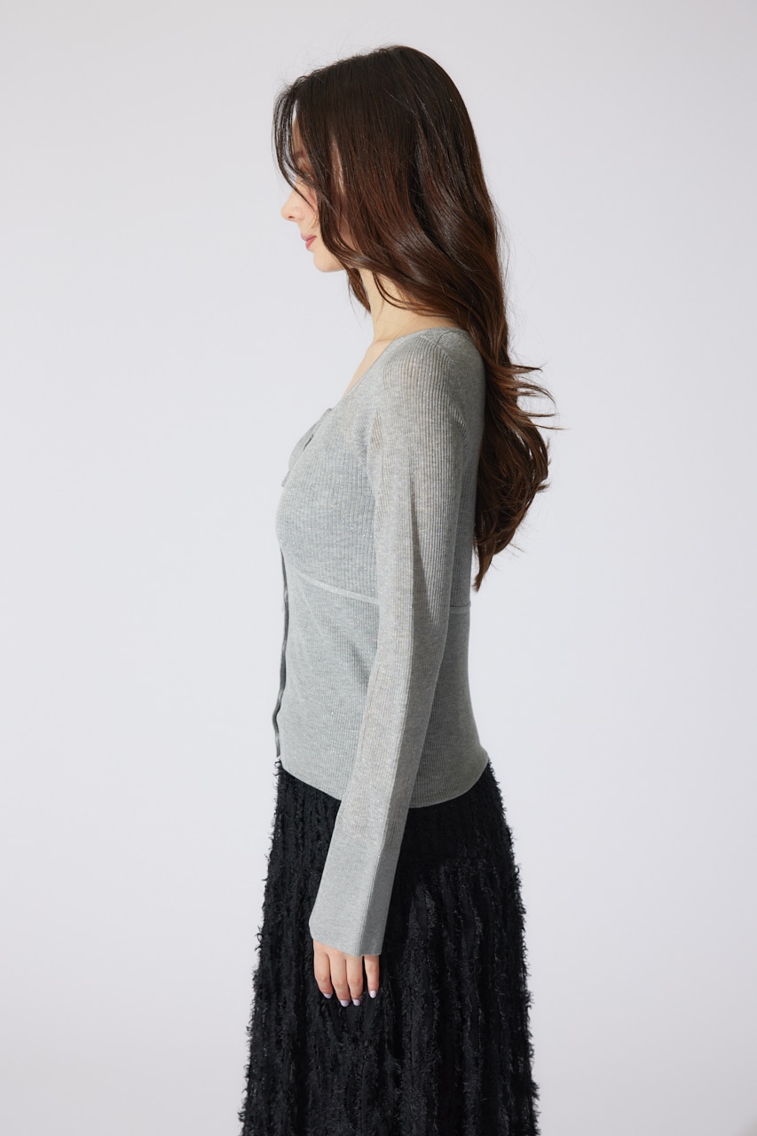 リボンデティールキャミセットカーディガン GRY FREE