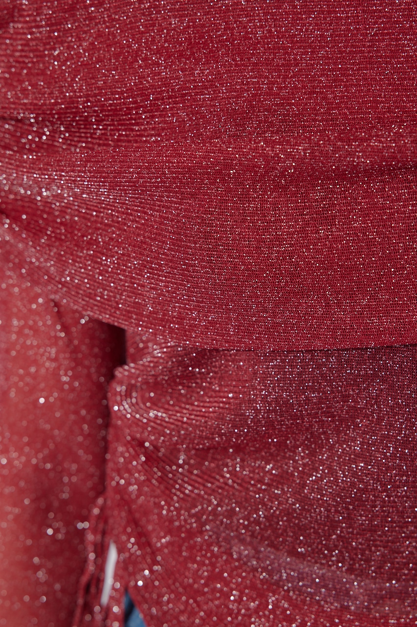 オフショルレディーラメトップス RED FREE