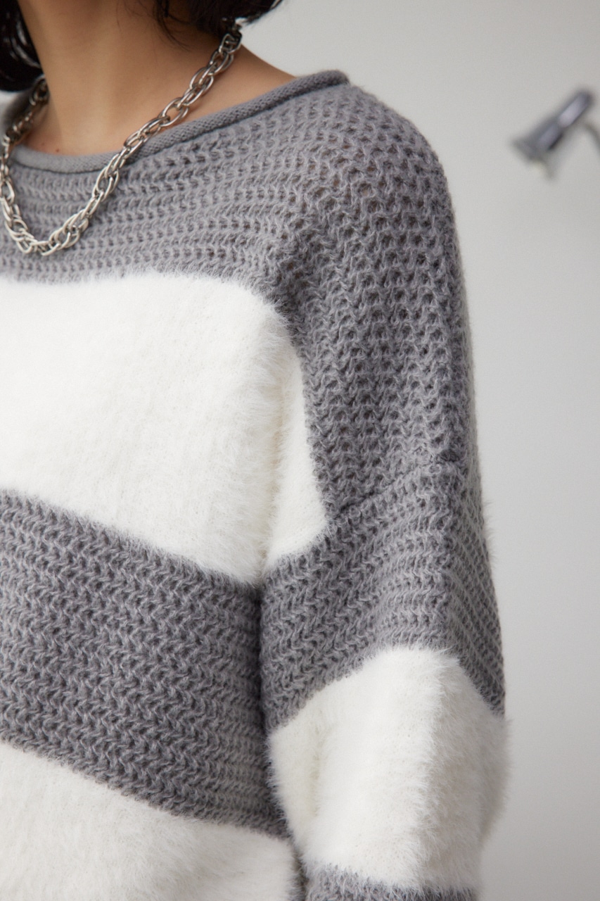 シャギーボーダープルオーバー L/GRY FREE