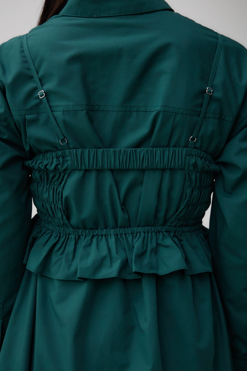 ビスチェ付きオーバーシャツ D/GRN FREE