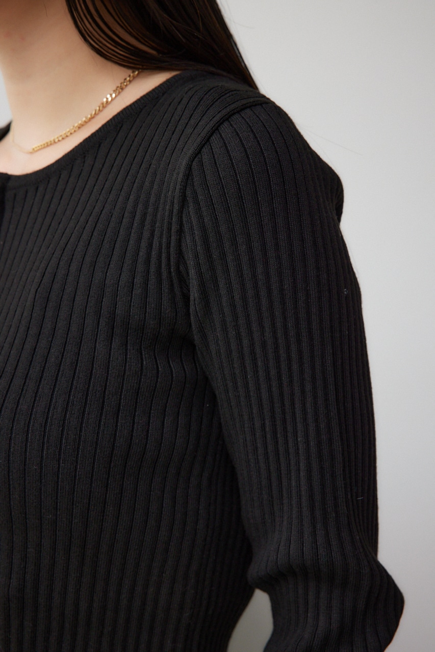 Wジップロングスリーブプルオーバー BLK FREE