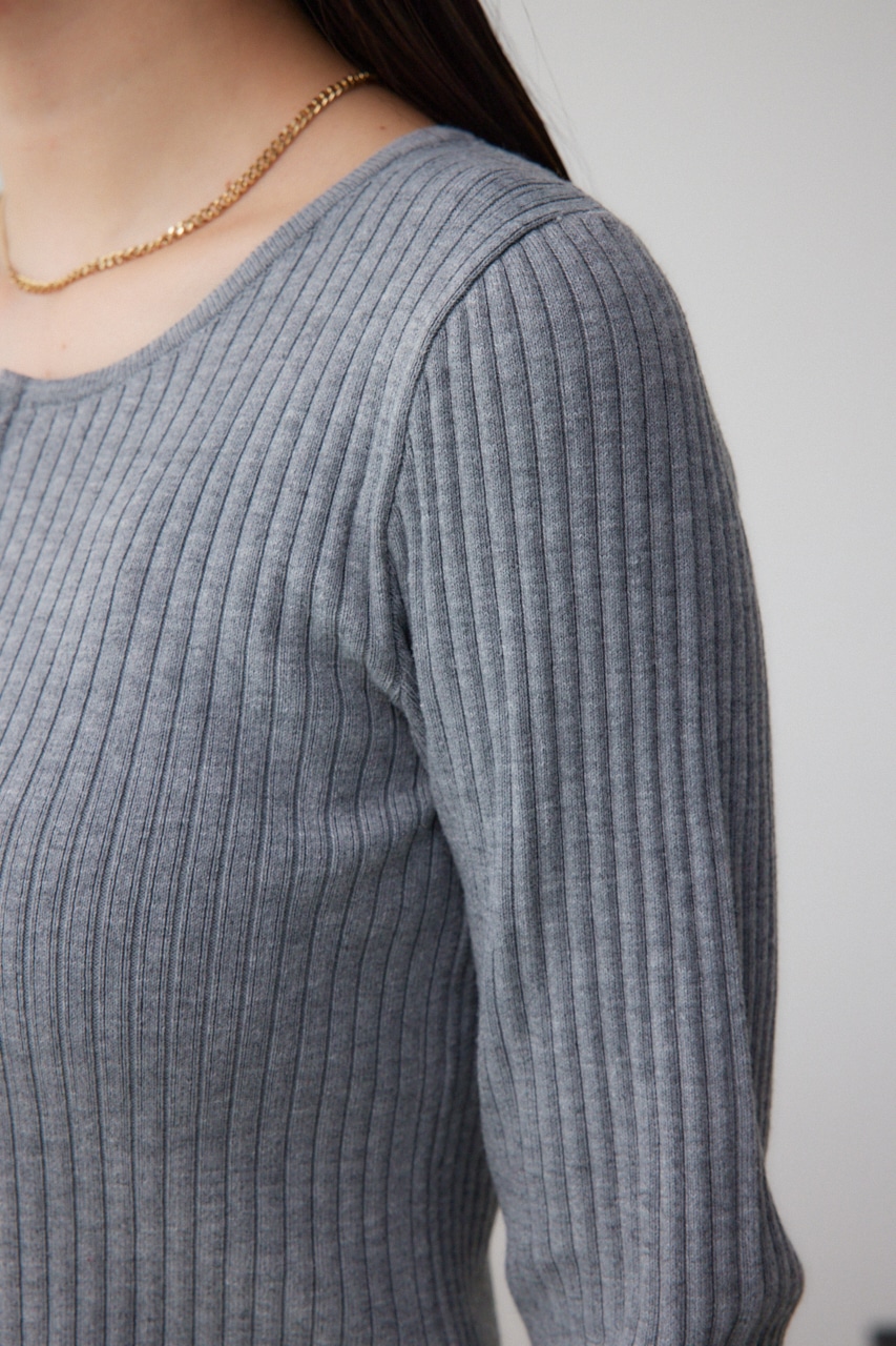 Wジップロングスリーブプルオーバー GRY FREE