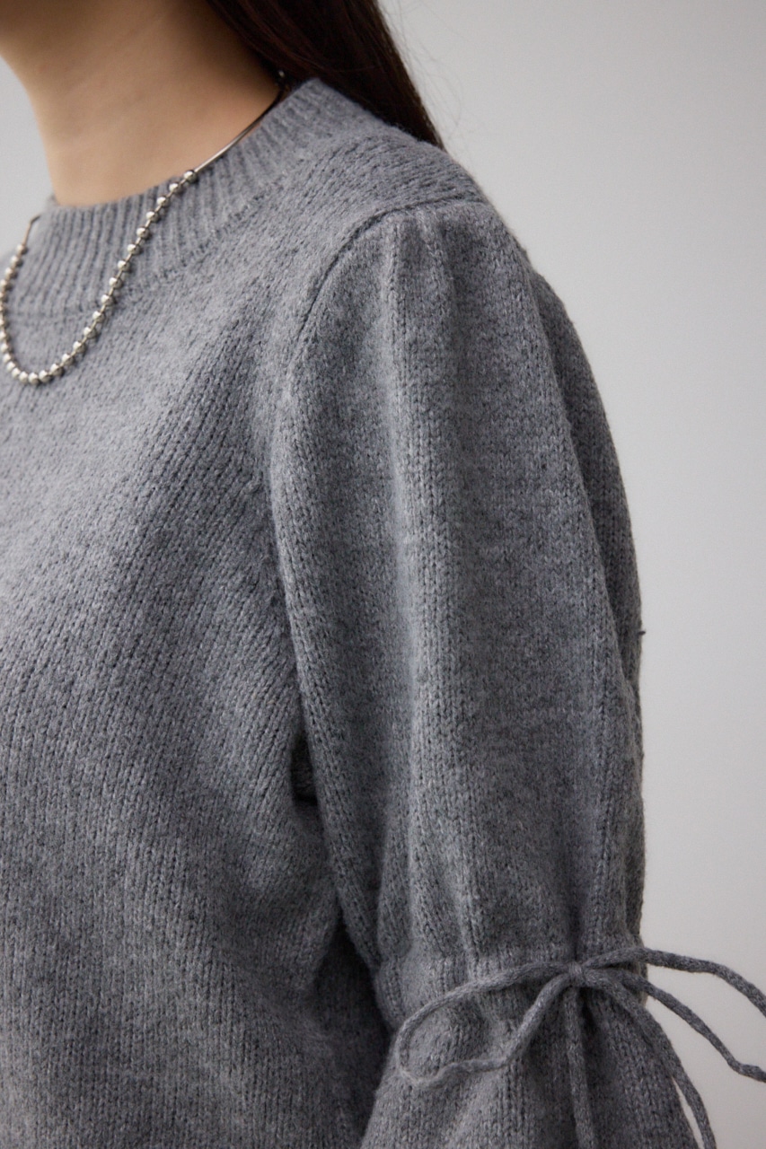 袖リボンデザインニット D/T.GRY FREE