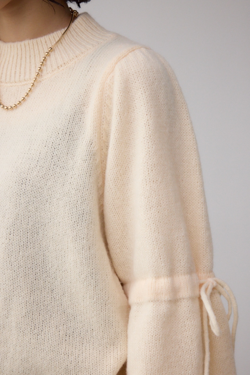 袖リボンデザインニット IVOY FREE