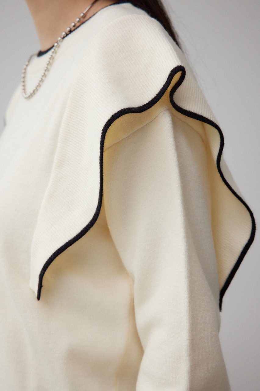 ショルダーデザインフリルニット IVOY FREE