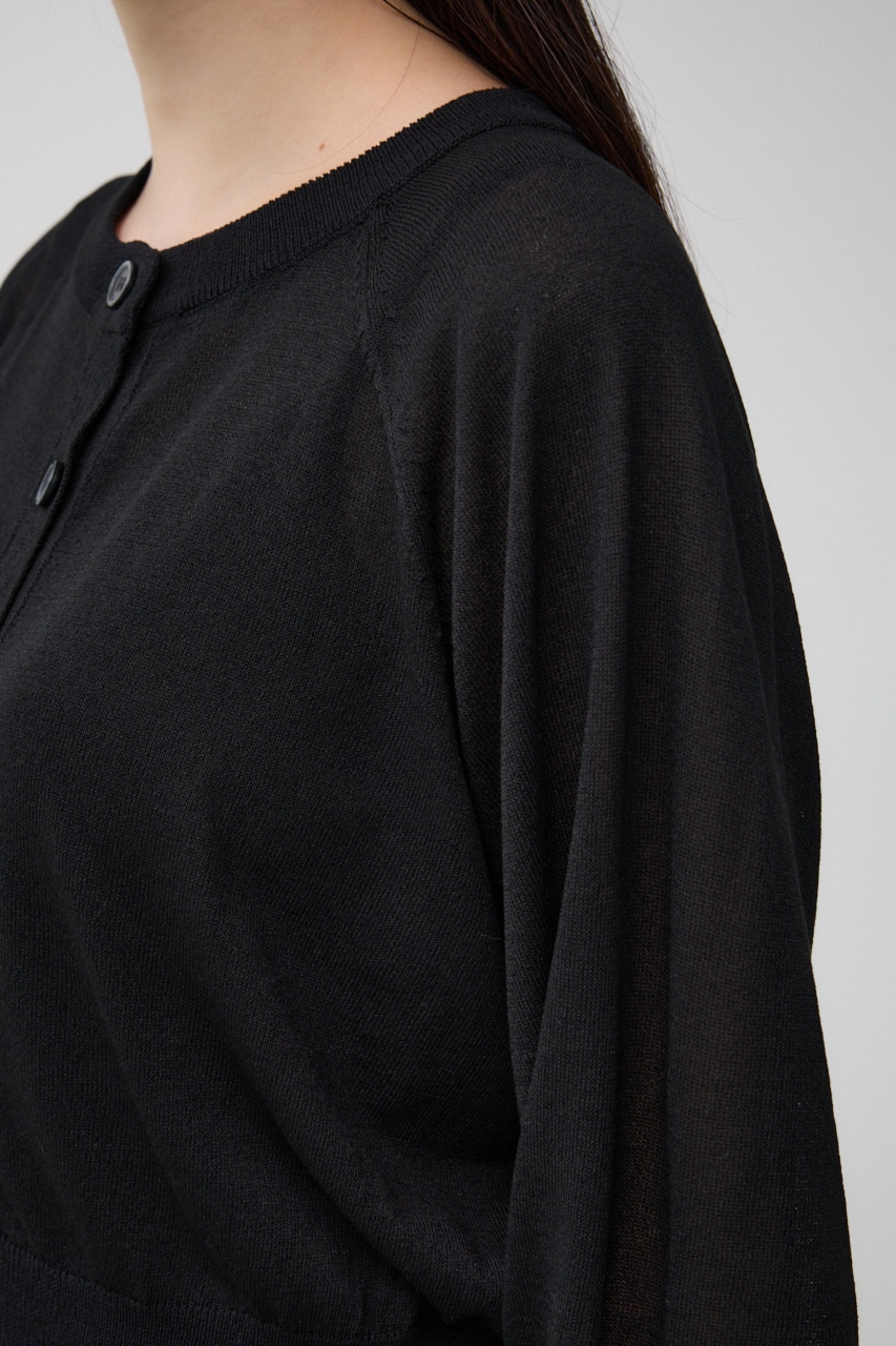 シアーニットカーディガン BLK FREE