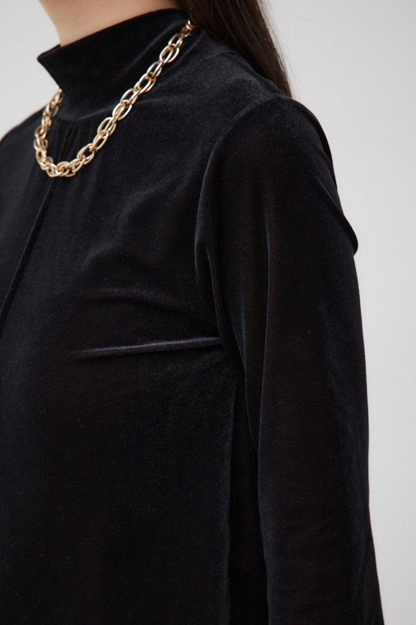 ベロアカットトップス BLK FREE