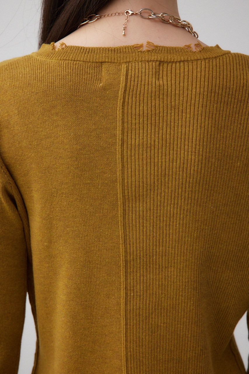 ダメージスイッチングカーディガン D/YEL FREE