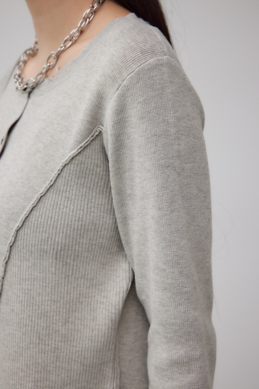 ダメージスイッチングカーディガン T.GRY FREE