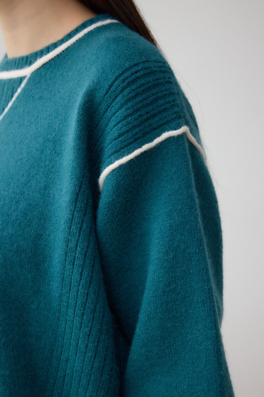 スウェットライクニットプルオーバー D/BLU FREE