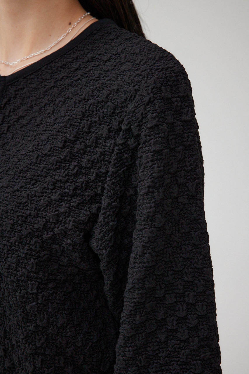 ポップコーンカットカーディガン BLK FREE