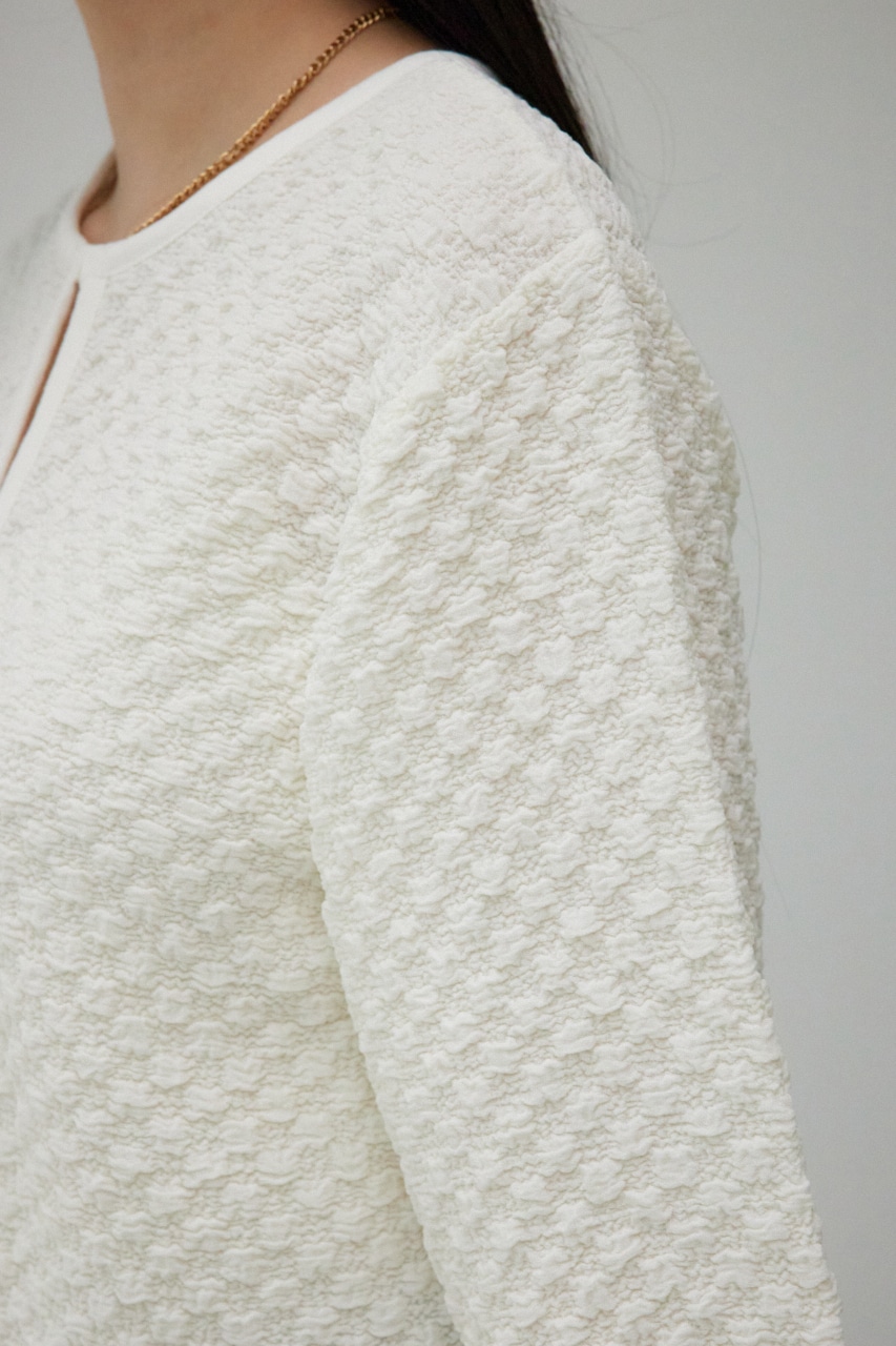 ポップコーンカットカーディガン O/WHT FREE