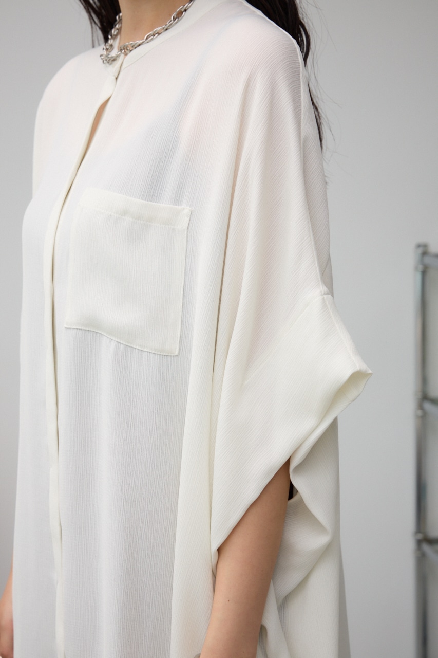 ポンチョ型楊柳シャツ IVOY FREE