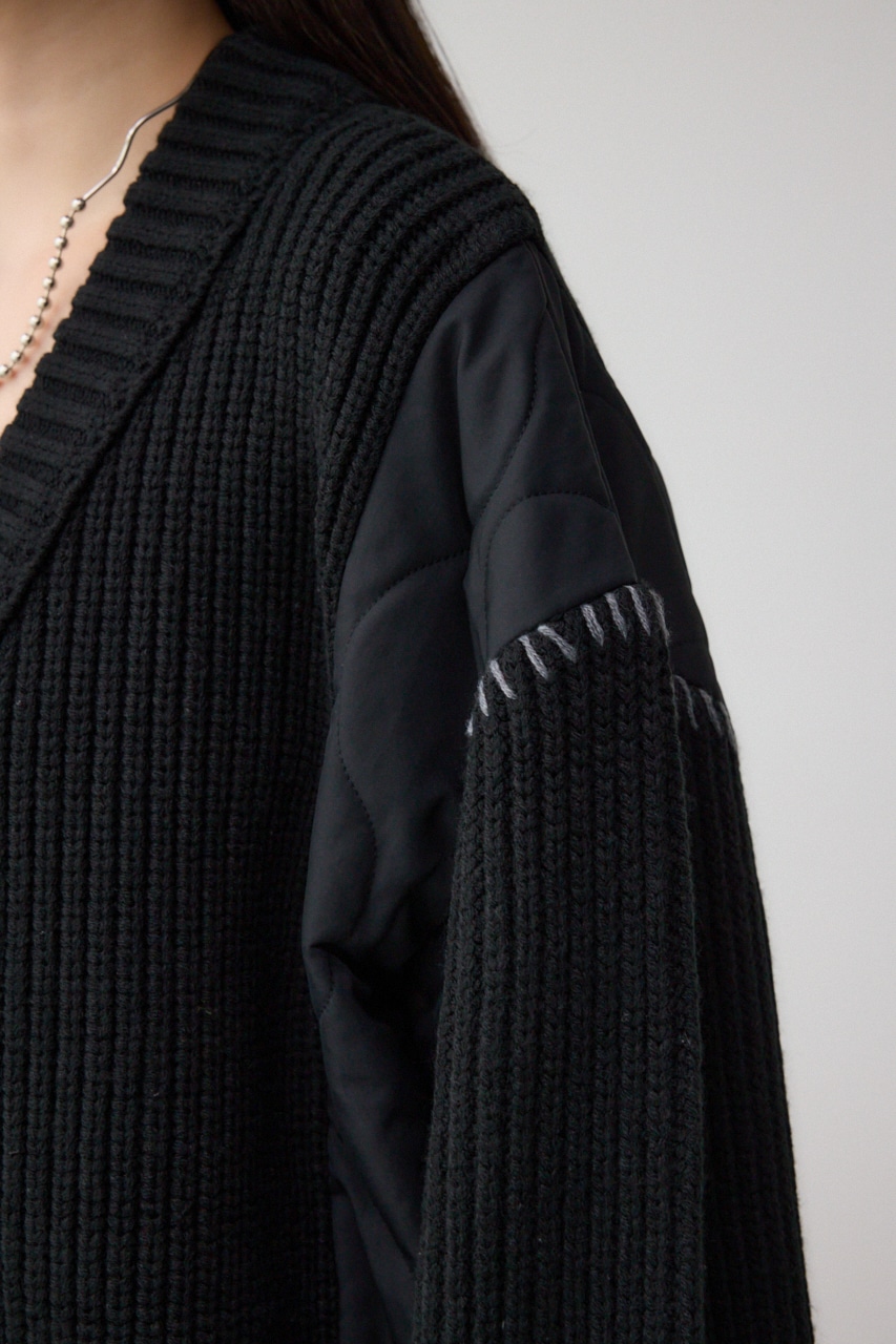 コンビネーションカーディガン BLK FREE