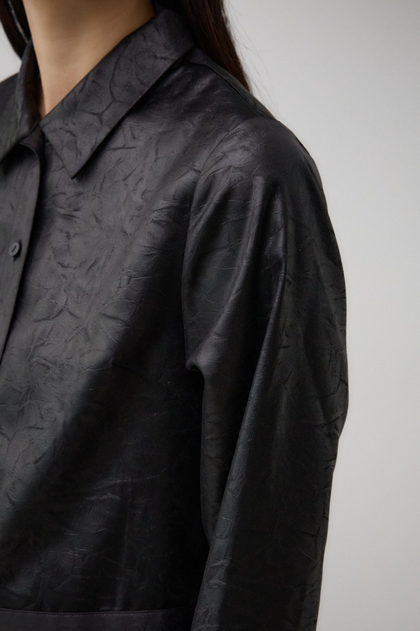 フェイクレザーシャツ BLK FREE