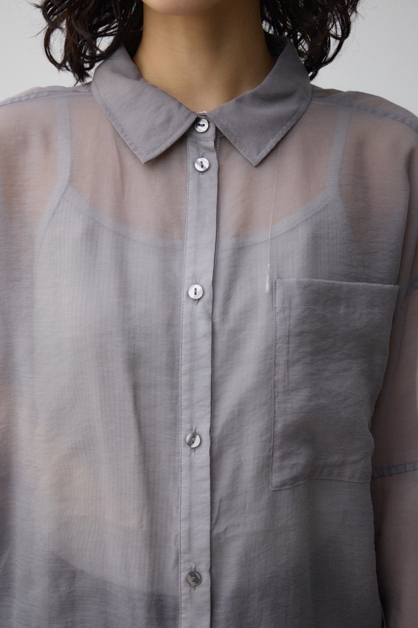 バックスリットシアーオーバーシャツ GRY FREE