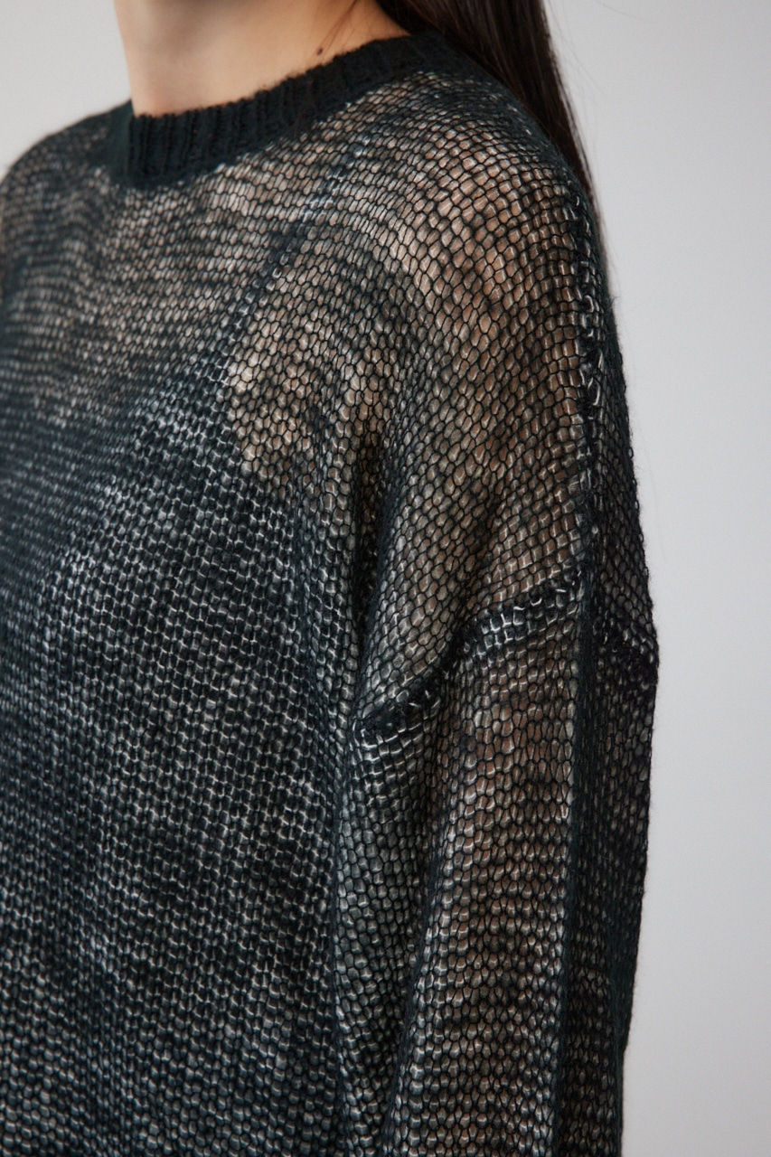 リバーシブルシアーニット BLK FREE