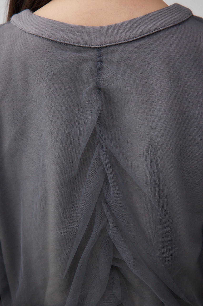 チュールドッキングカーディガン GRY FREE