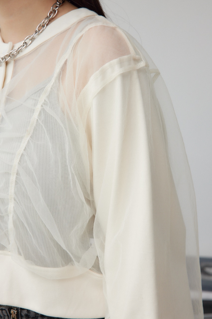 チュールドッキングカーディガン IVOY FREE