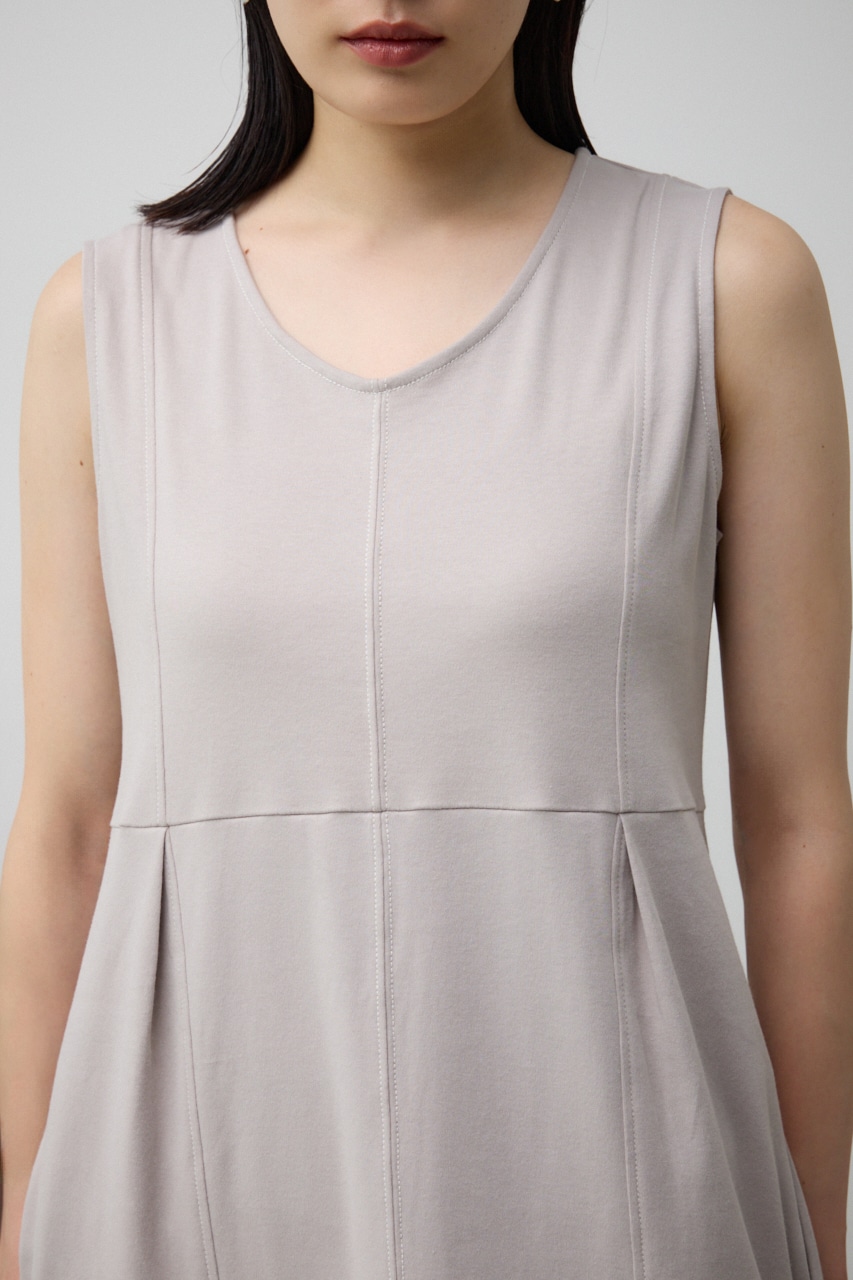 ステッチデザインコクーンカットワンピース GRY S