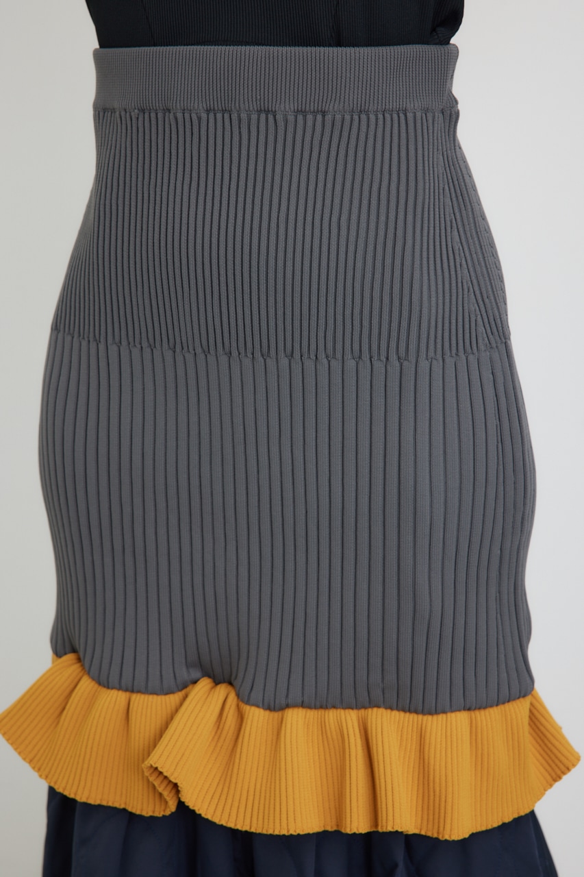 【PLUS】ドッキングキルティングマーメイドスカート GRY M