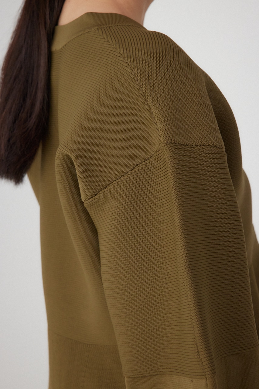 【PLUS】コクーンスリーブペプラムカーディガン KHA FREE