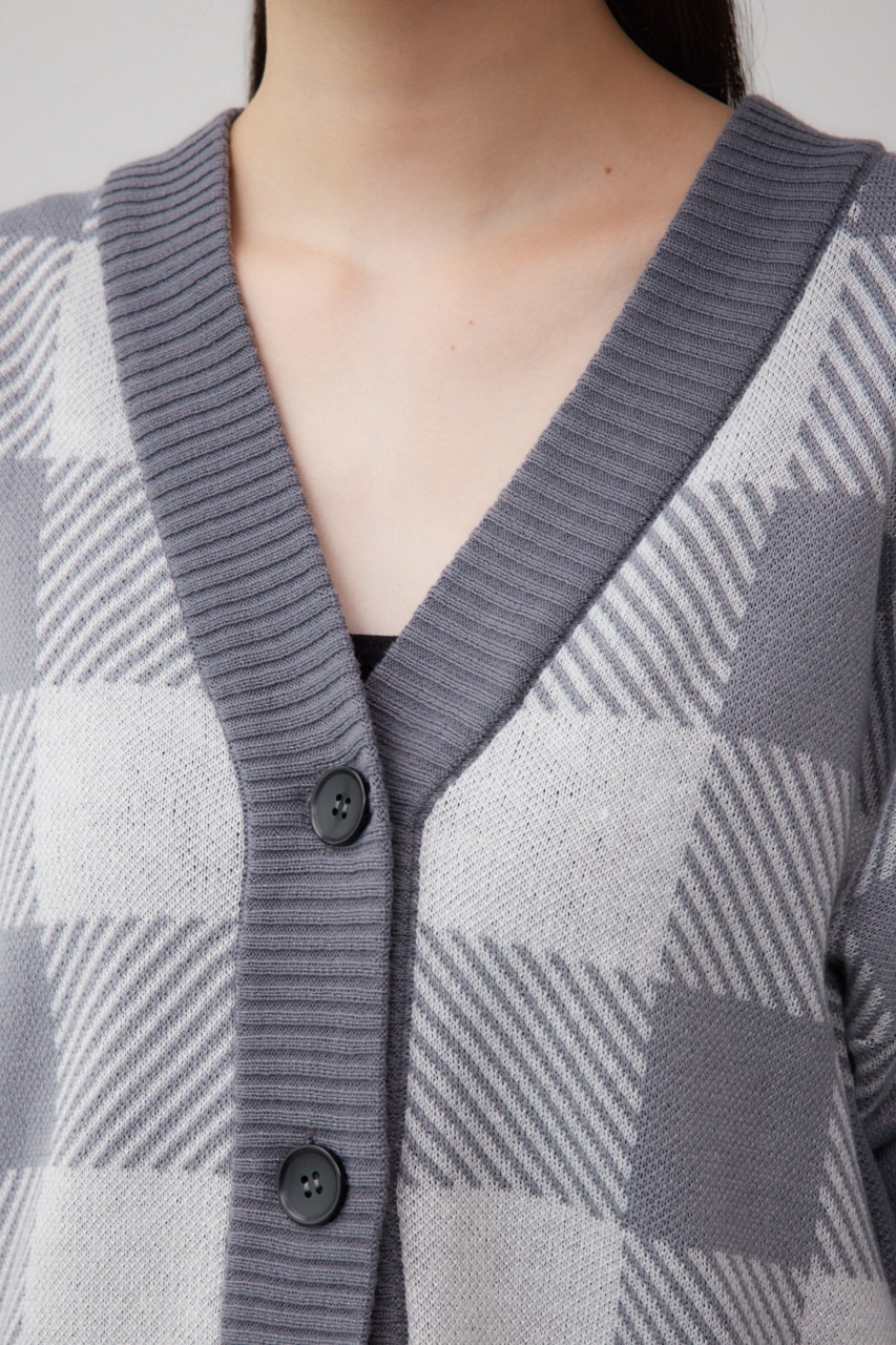 MARY QUANT×AZUL ロゴカーディガン 柄GRY FREE