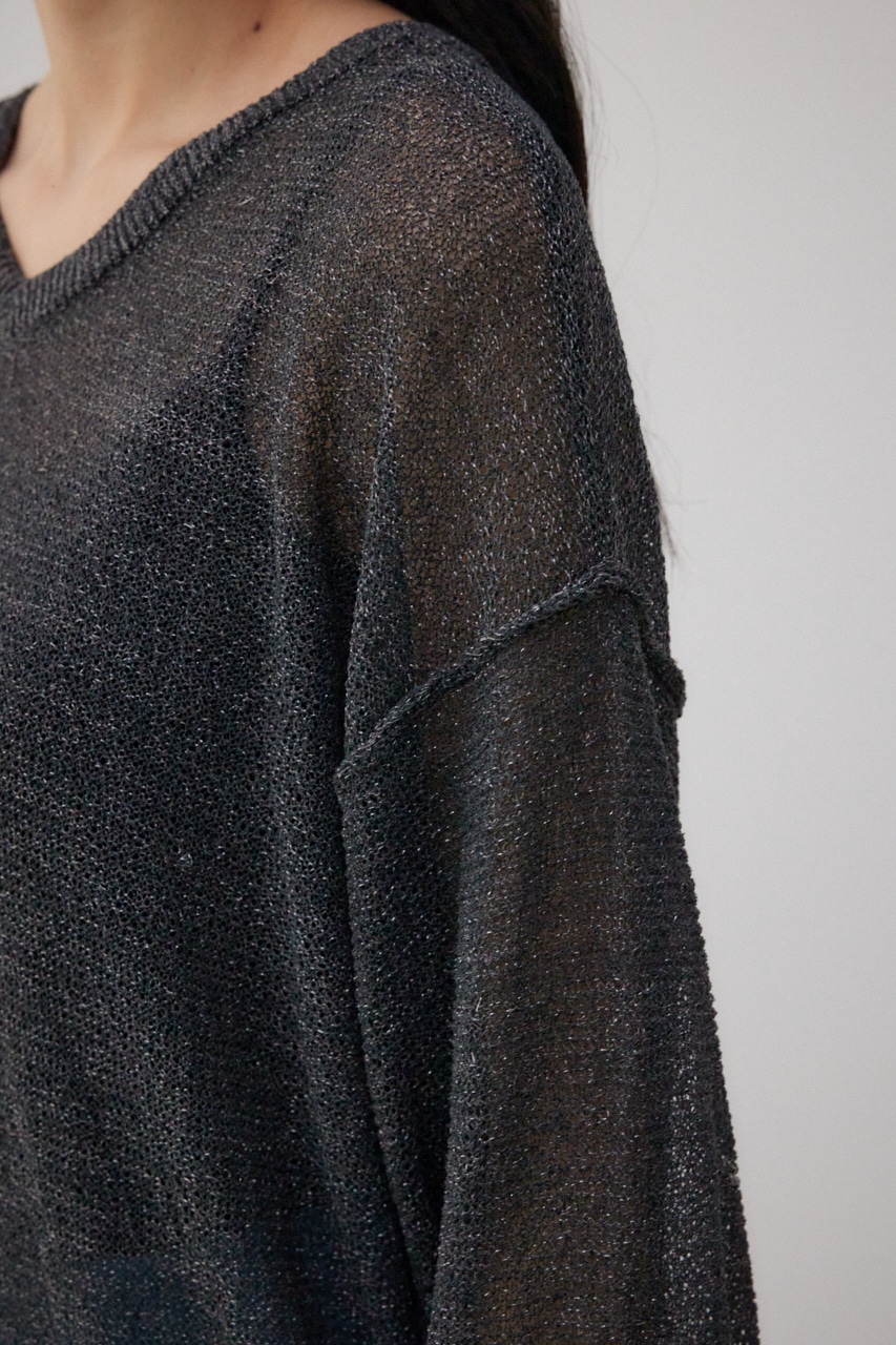 シアーグリッタールーズニット BLK FREE