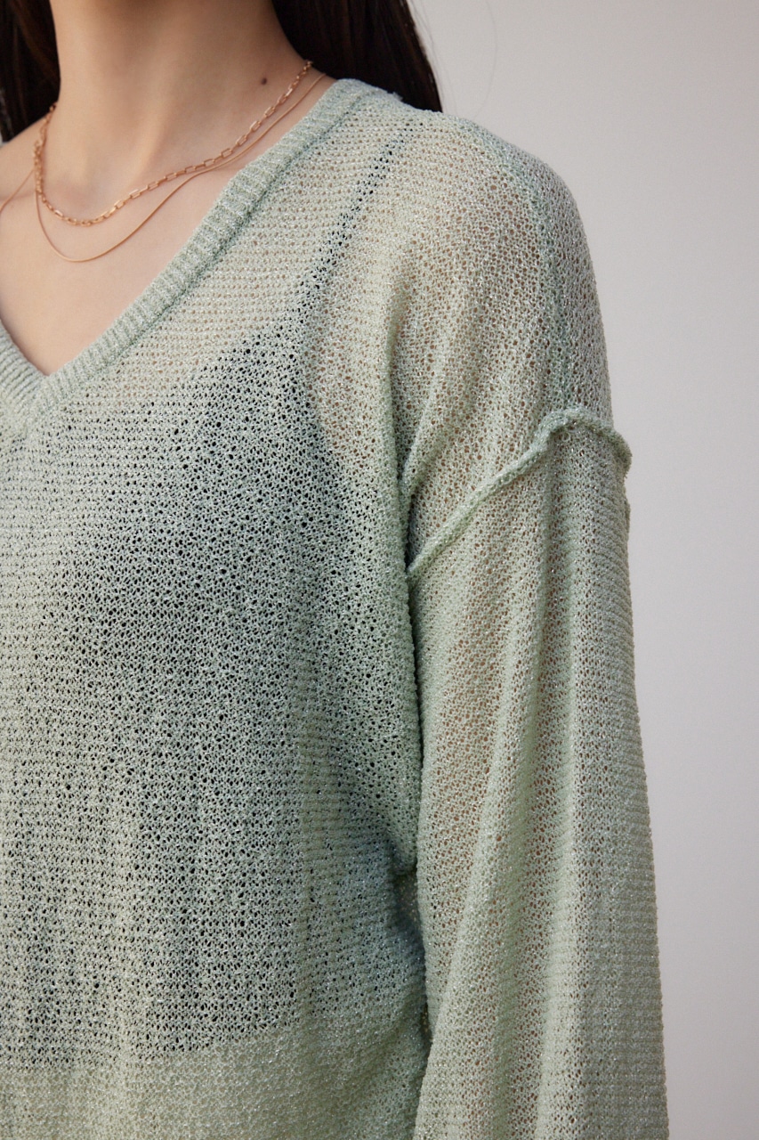 AZUL BY MOUSSY | シアーグリッタールーズニット (ニット