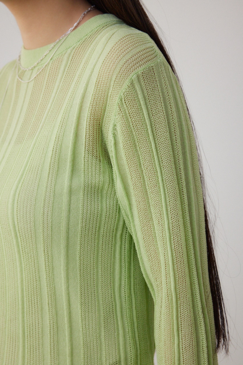 シアーランダムリブニットトップス MINT FREE