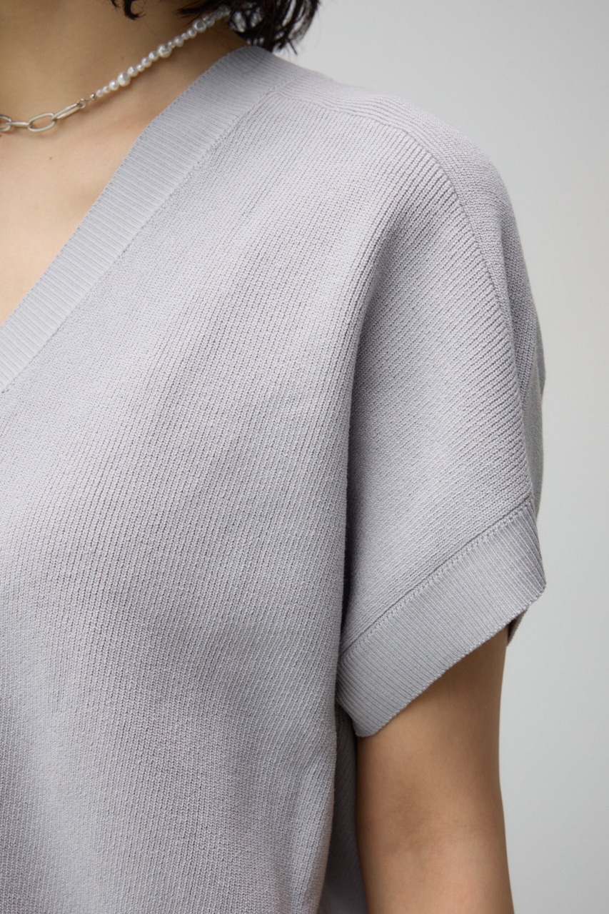 半袖ニットカーディガン GRY S